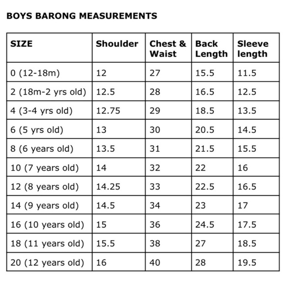 Sale❣️ Boys Barong size 20 - Picture 4 of 4